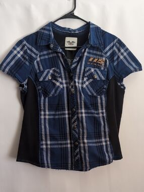 Harley Davidson Plaid Button Up Shirt